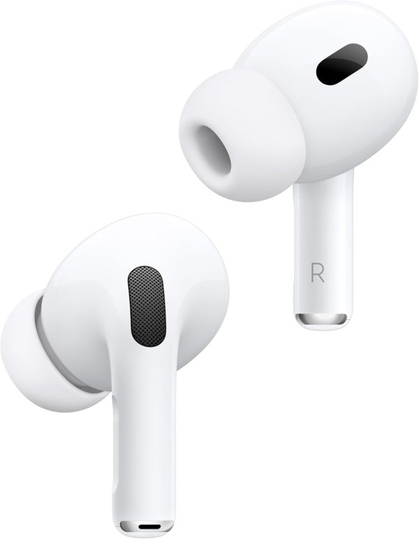 سماعات ابل ايربودز برو 2023 (الجيل الثاني) مع حافظة ماج سيف (USB-C)، داخل الأذن، ابيض